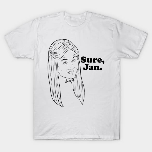 Sure, Jan. - black lines T-Shirt by RobskiArt